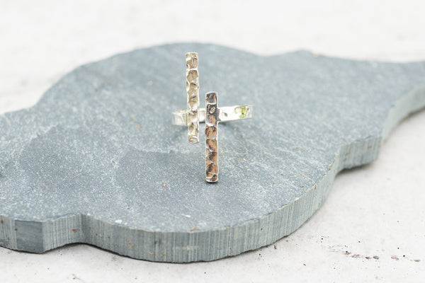 Hammered Bar Ring
