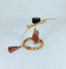 Tan Wood & Gold with Copper Tassel