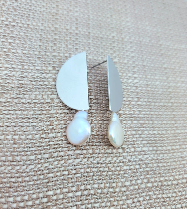 Silver Moon Phase Earrings