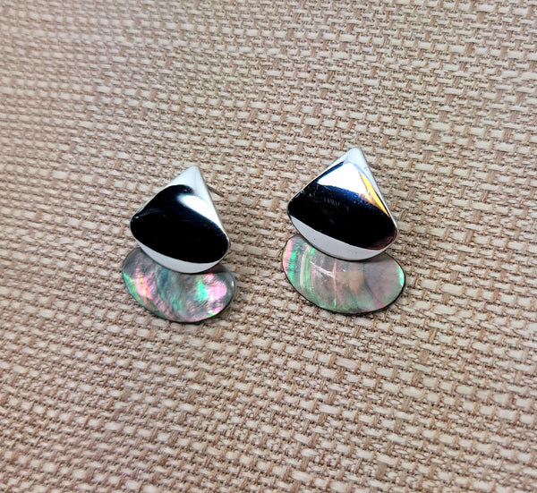 Silver Drop in the Ocean Earrings