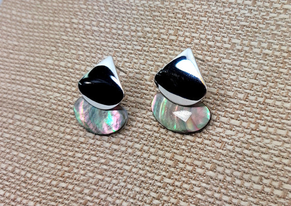 Silver Drop in the Ocean Earrings