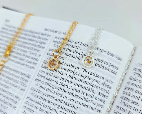 Mustard Seed Necklace Goldtone