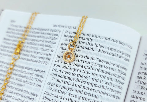Mustard Seed Necklace Goldtone