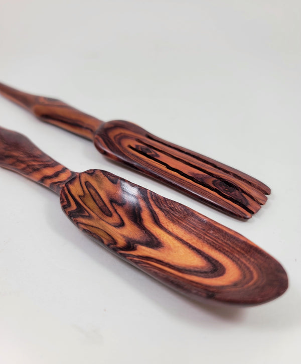 Small Zebra Wood Serving Set