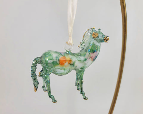 Green Ceramic Horse Ornament