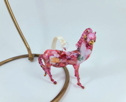 Purple Ceramic Horse Ornament