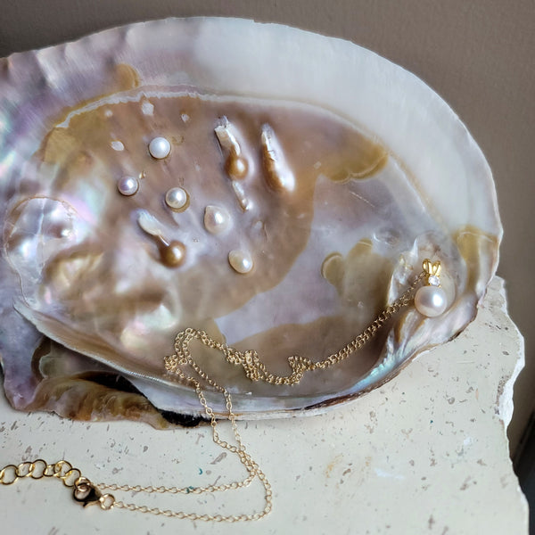 Gold Priceless Pearl Necklace