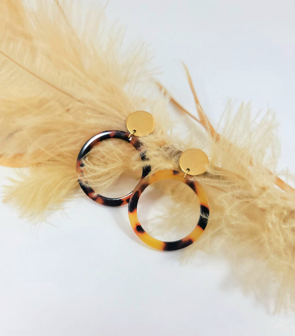 Tortoise Hoop Earring