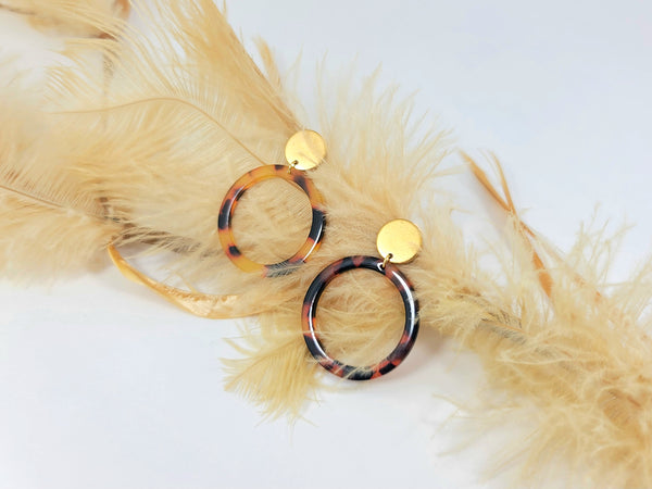 Tortoise Hoop Earring