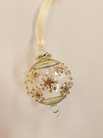 Snowflake Ball Ornament Green - Ornaments - WAR Chest Boutique