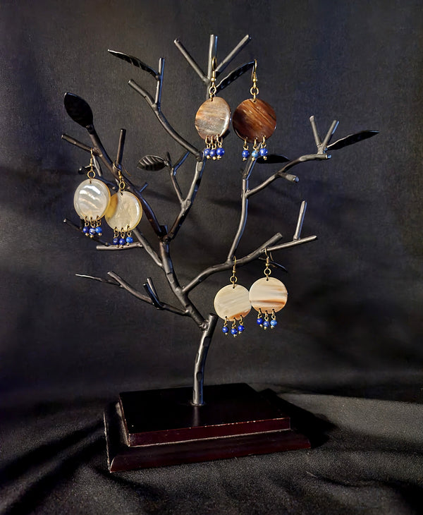 Moon Over Lapis Earrings