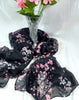 Black and Pink Flower Scarf