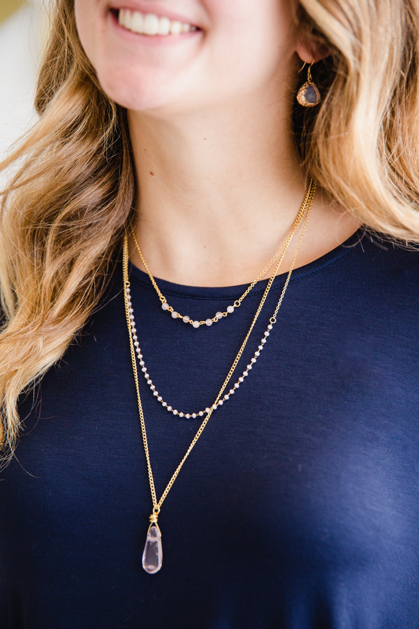 Layered Amethyst Drop Necklace for Women - Jewelry - WAR Chest Boutique