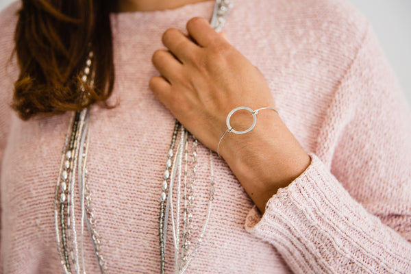 Silver Unity Bangle for Women - Jewelry - WAR Chest Boutique